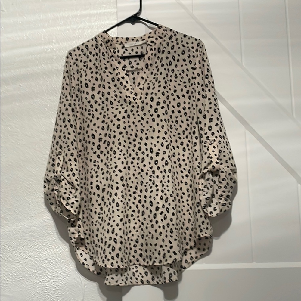 Leopard Print V-Neck Blouse